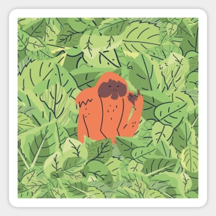 Orangutan in Leaves Magnet